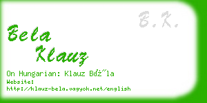 bela klauz business card